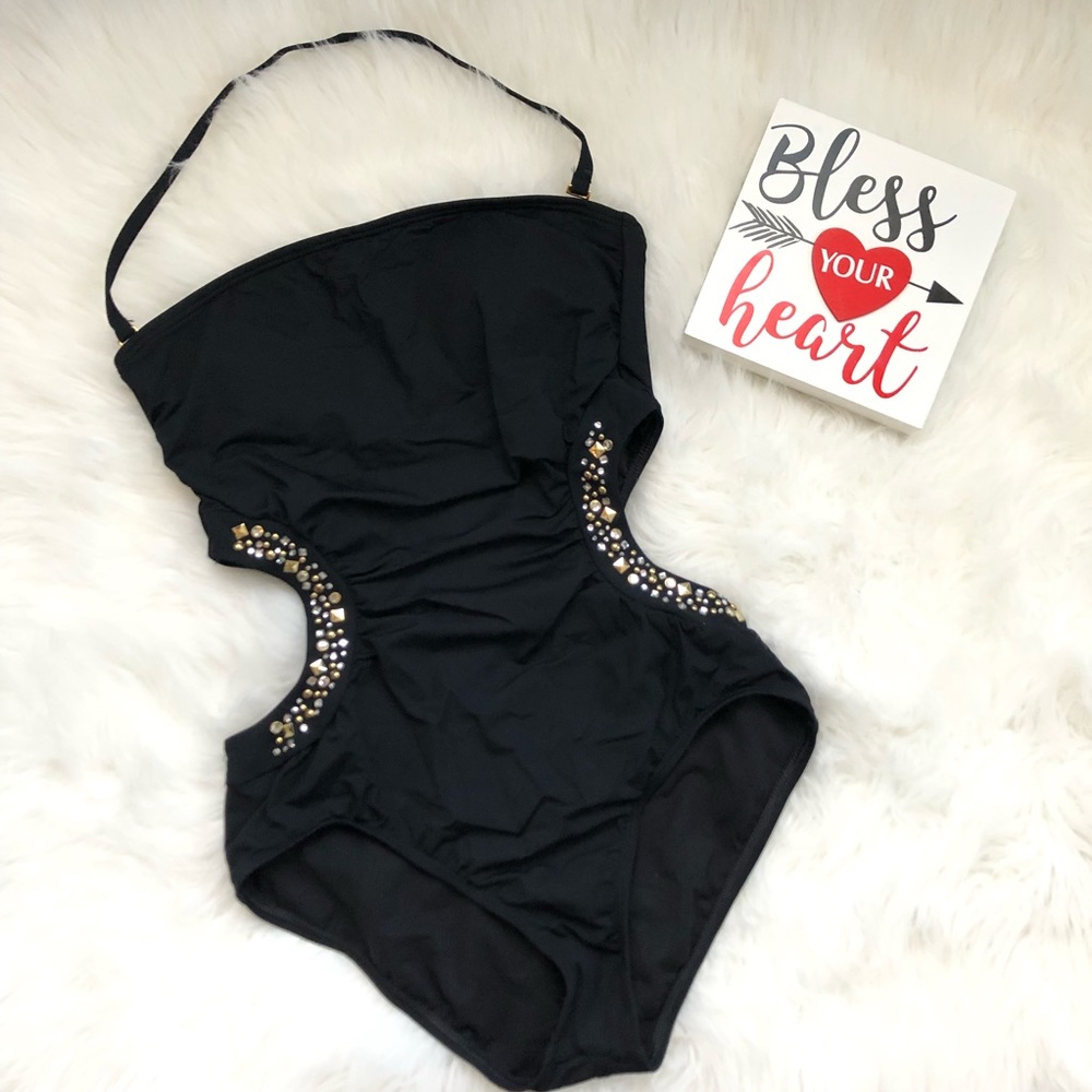 GUESS USA Black One Piece Swimsuit Size M